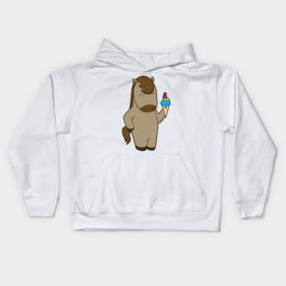 Horse Waffle ice cream Kids Hoodie